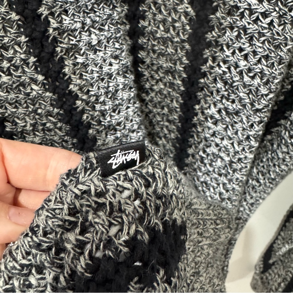 Stussy Baja Loose Gauge Sweater 'Black' Size XL - Picture 8 of 9